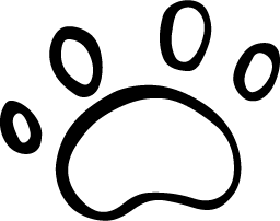 Line Art Graphic of a Paw Print