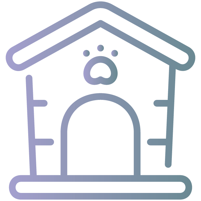 Graphic of a dog house